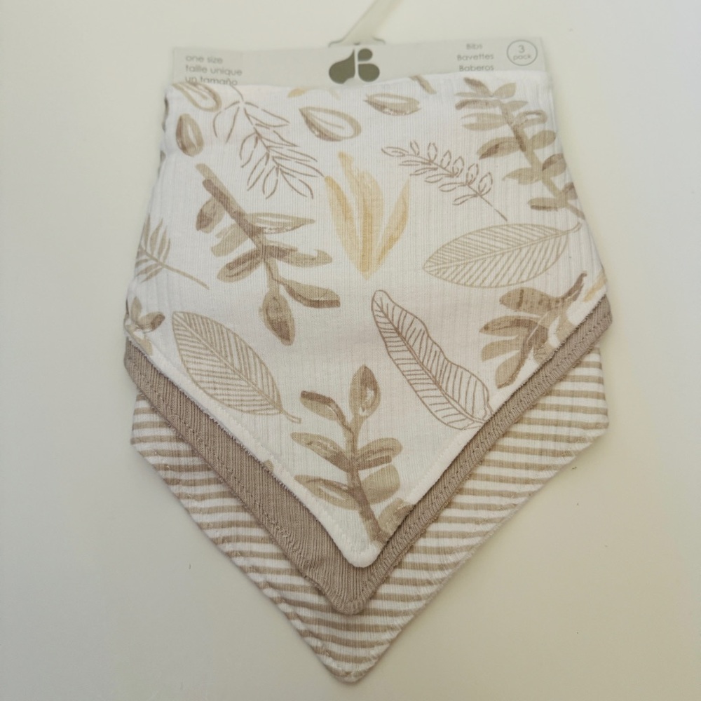 NEW Bibs (0S) Cotton Neutral Colors Snap Closure | Just Born